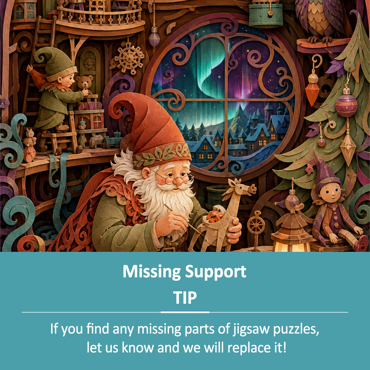 Aurora Holiday Toy Workshop Portrait Puzzle - puzzle product view