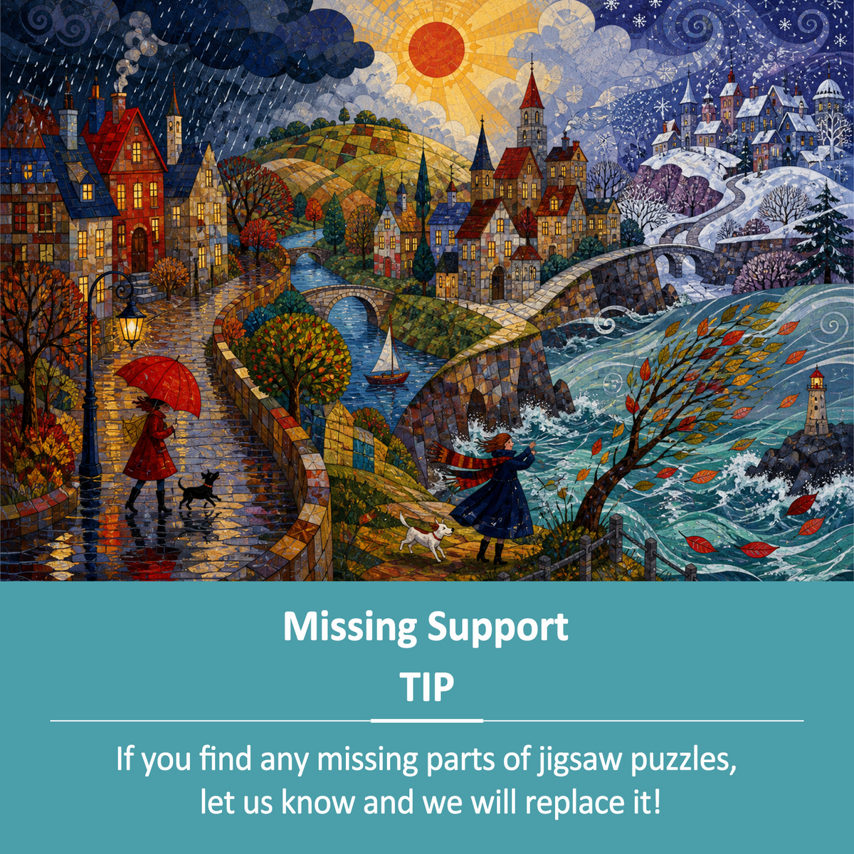 Luminous Weather Adventure Town Landscape Puzzle - puzzle product view
