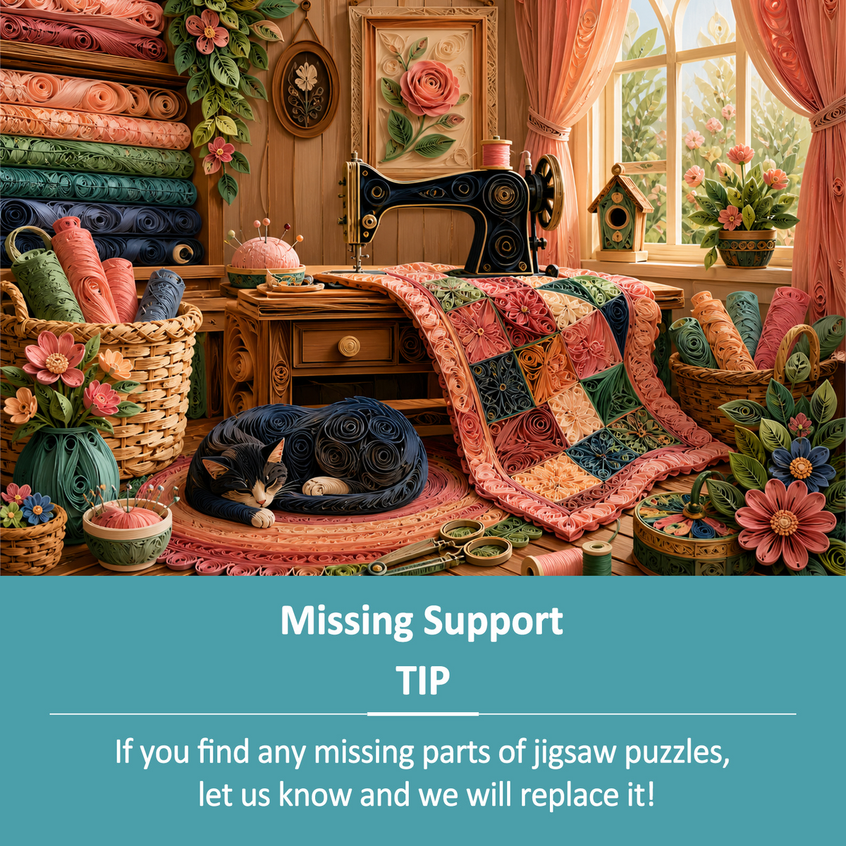 Whispering Cottage Sewing Room Landscape Puzzle - puzzle product view