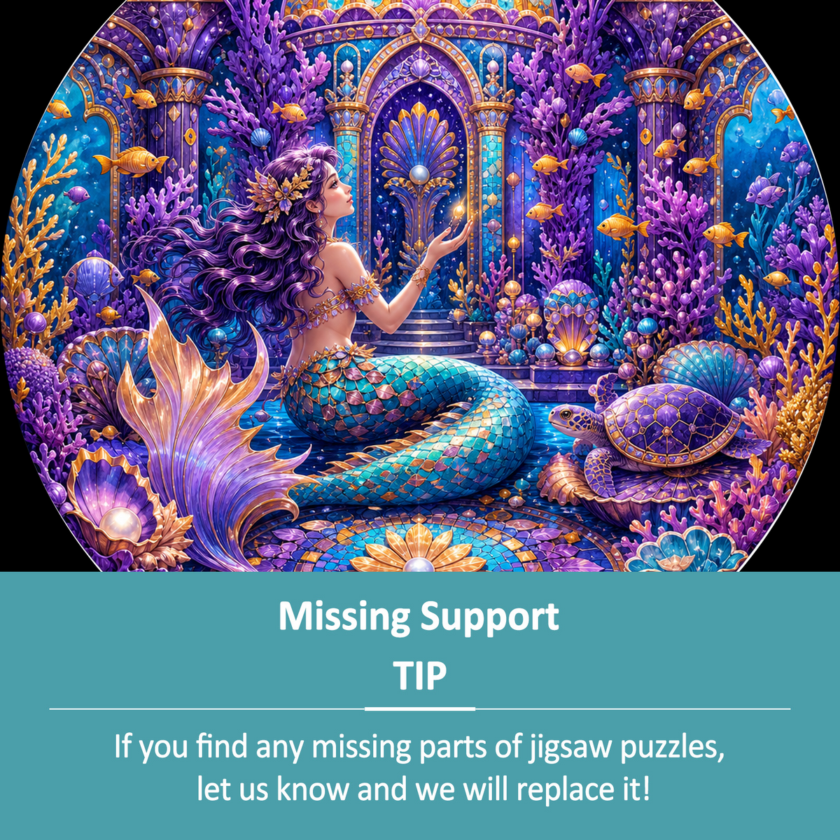 Copperleaf Mermaid Coral Palace Round Puzzle - puzzle product view