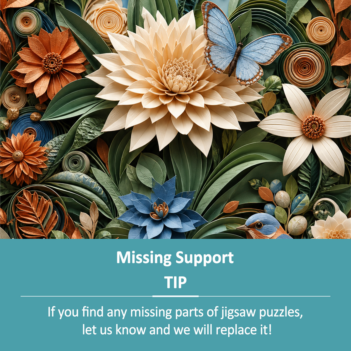 Silver Paper Garden Symphony Portrait Puzzle - puzzle product view
