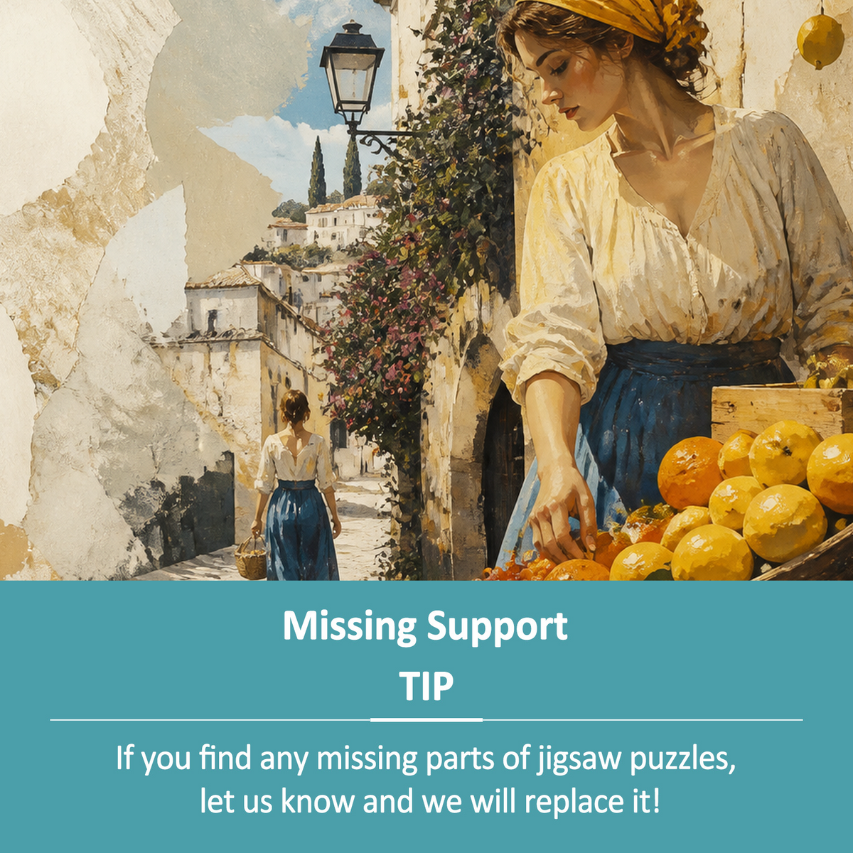 Quiet Gouache Fruit Market Portrait Puzzle - puzzle product view