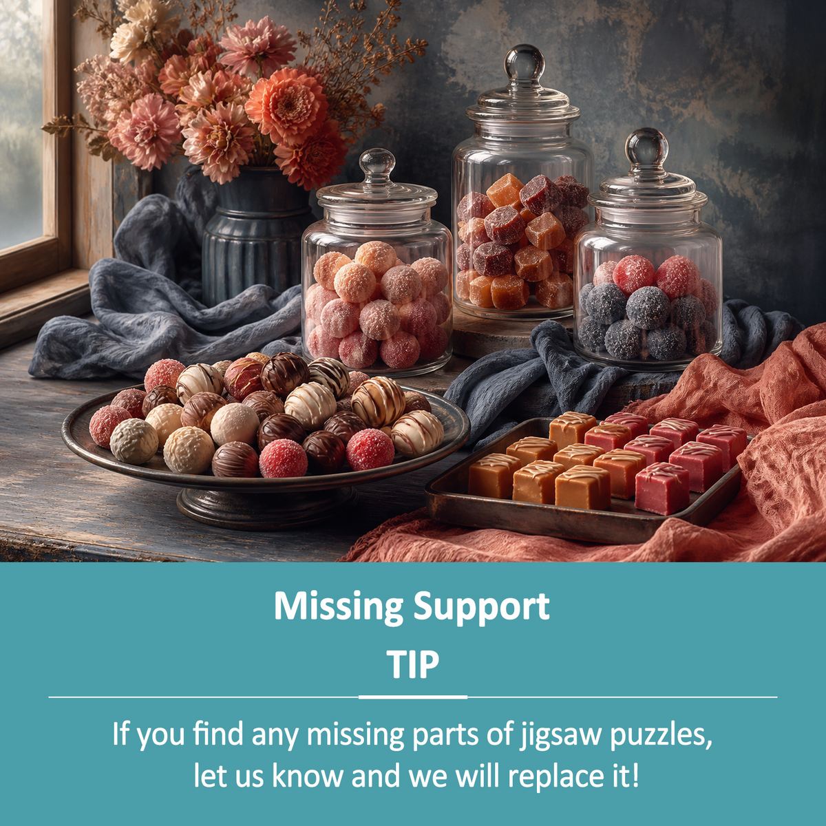 Vibrant Candy Shop Window Paper Cut Collage Landscape Puzzle - puzzle product view