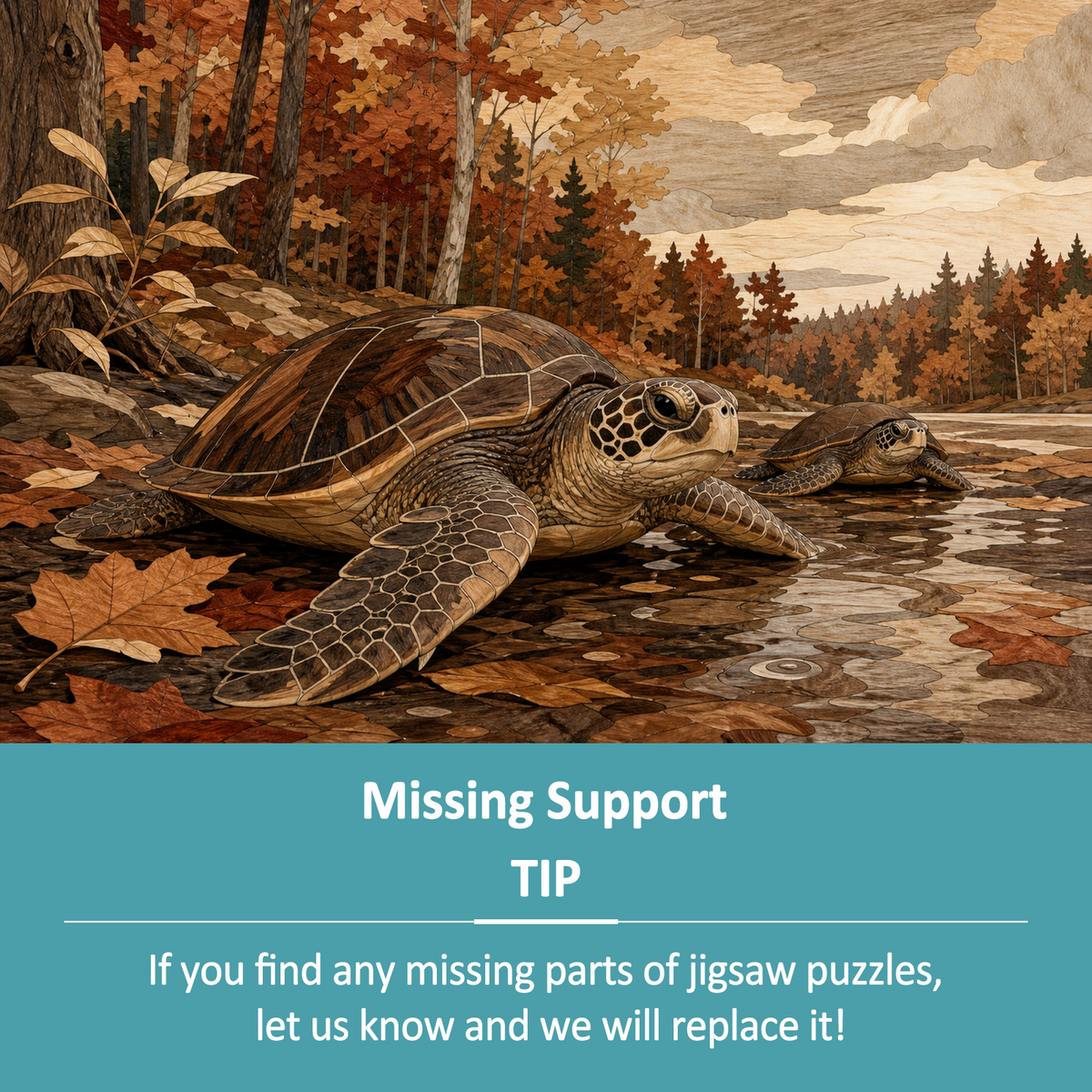 Rain-Washed Sea Turtles Landscape Puzzle - puzzle product view