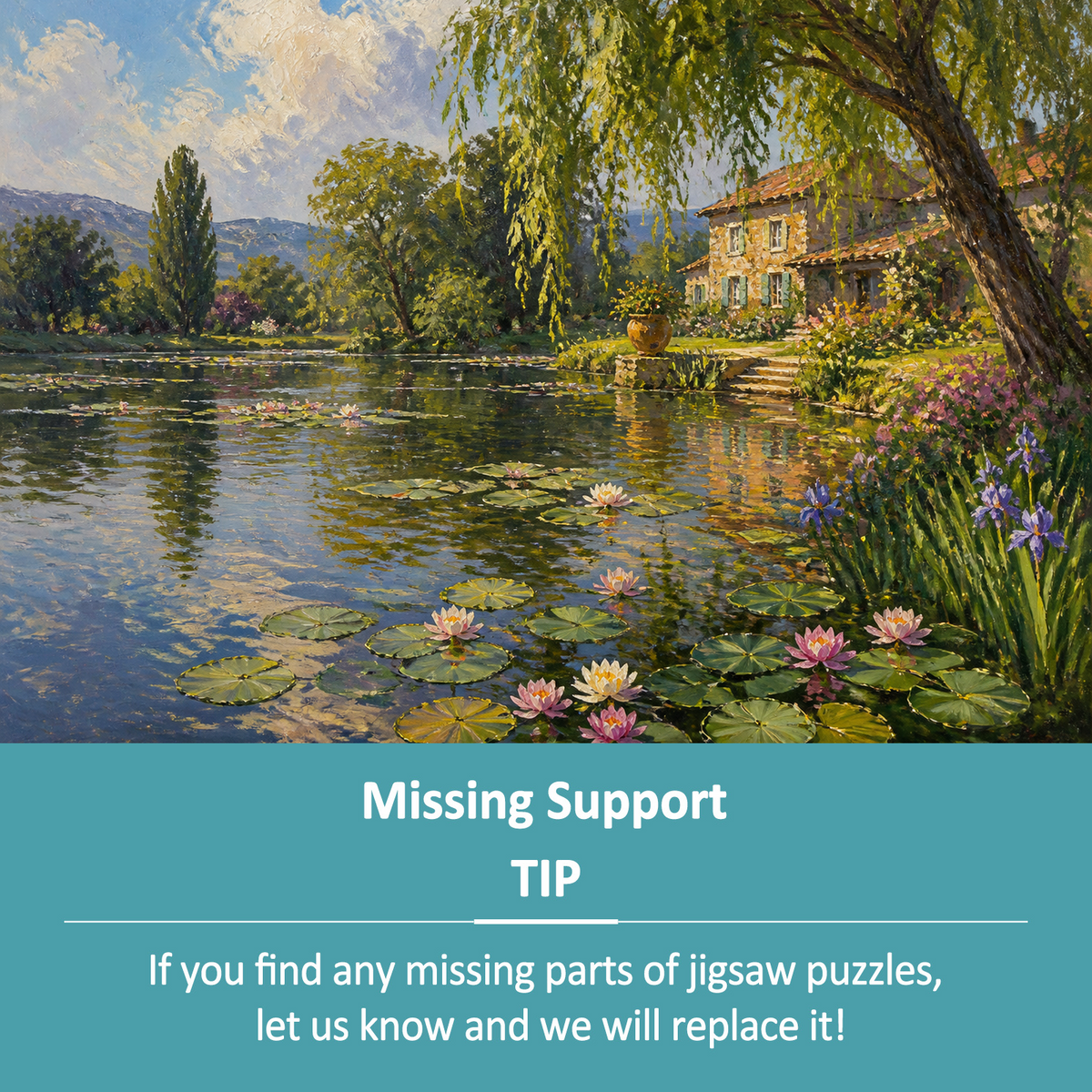 Luminous Water-Lily Pond Landscape Puzzle - puzzle product view