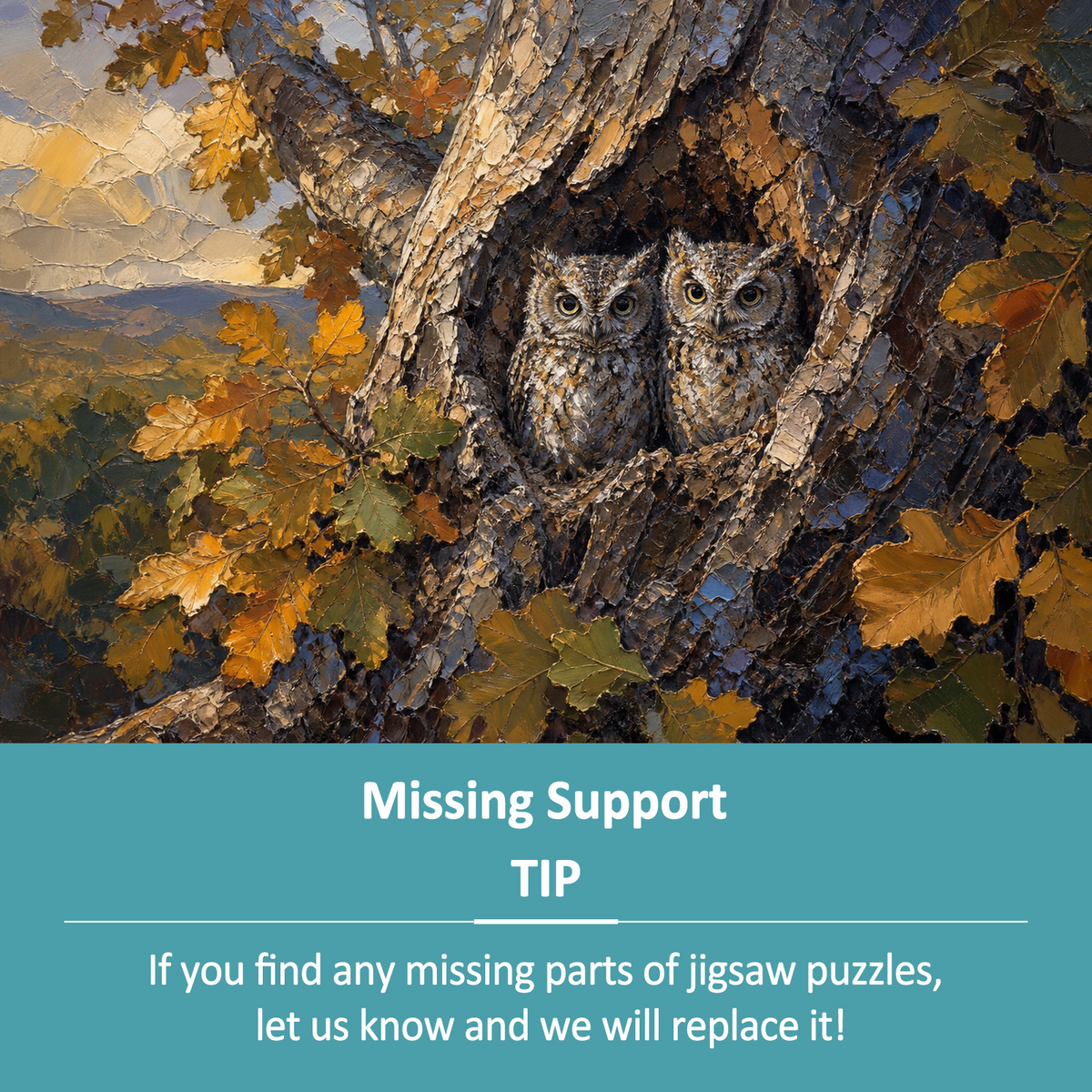 Quiet Owls Landscape Puzzle - puzzle product view