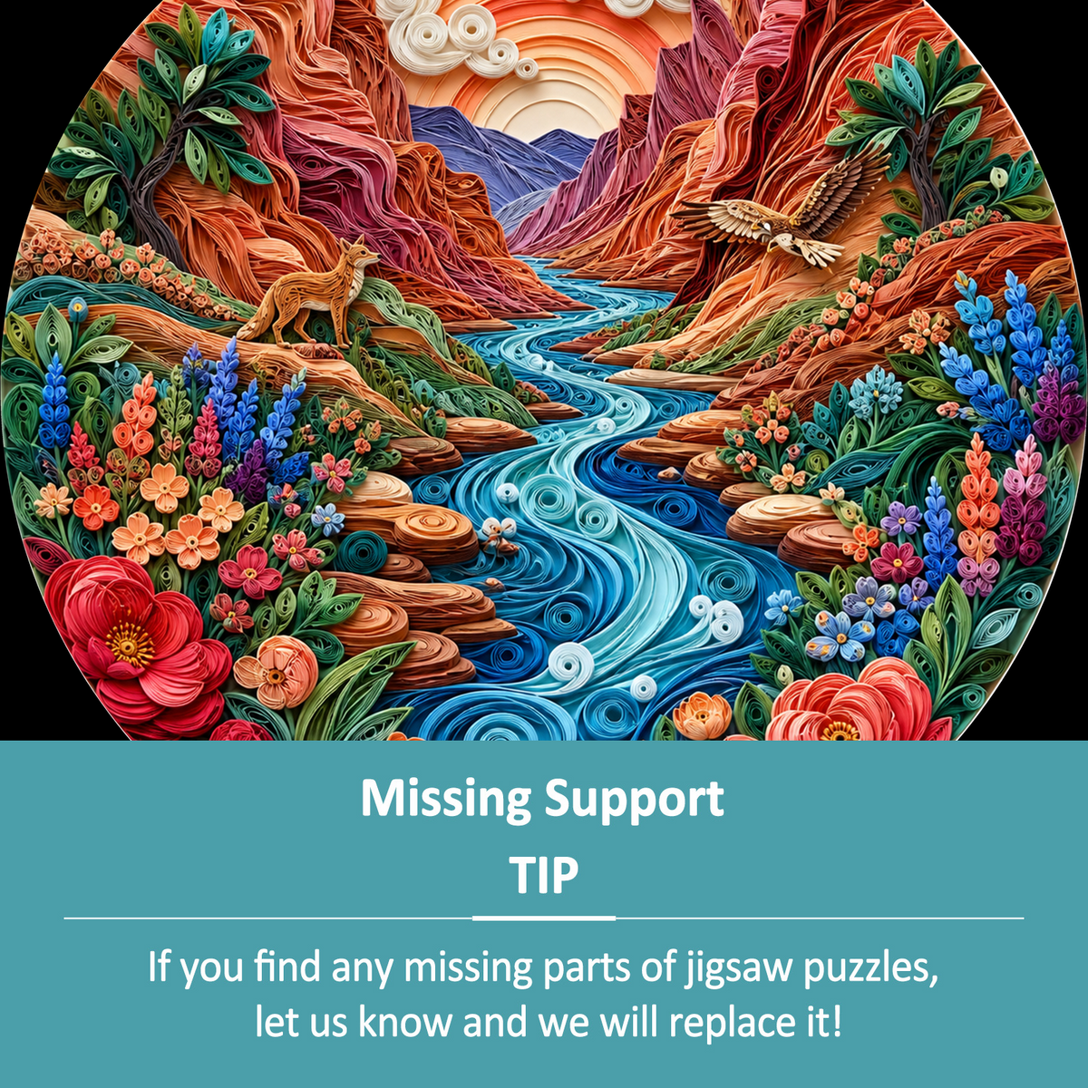 Copperleaf Wildflower Canyon River Round Puzzle - puzzle product view