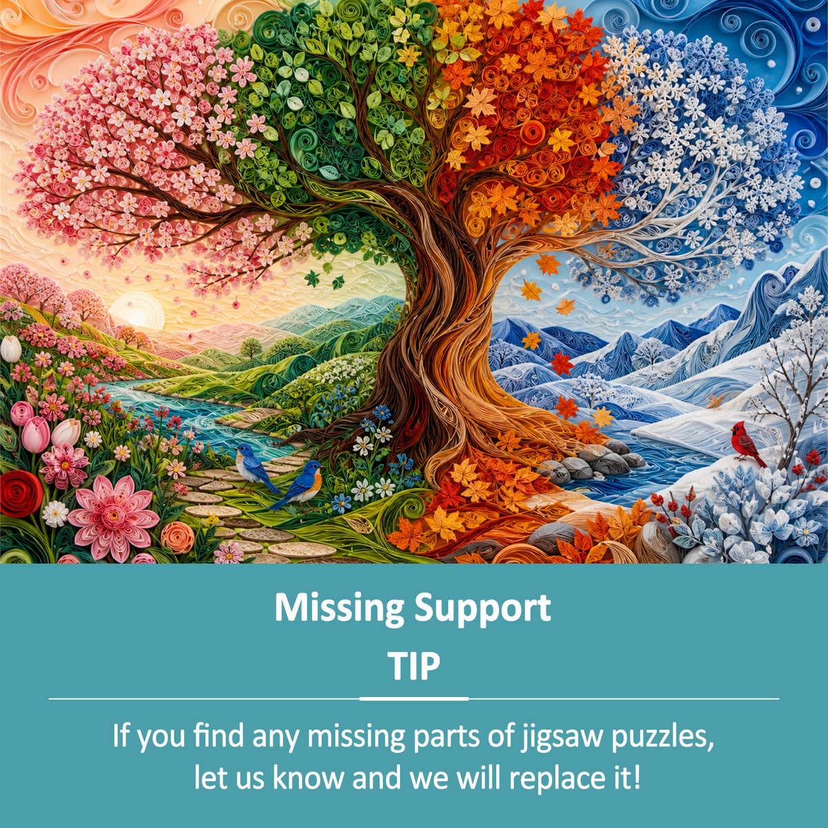 Whispering Four Seasons Tree Landscape Puzzle - puzzle product view