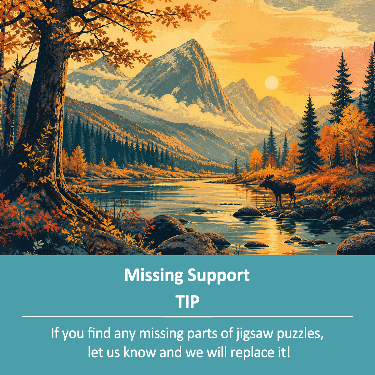 Golden-Hour Autumn Woodland Landscape Puzzle - puzzle product view