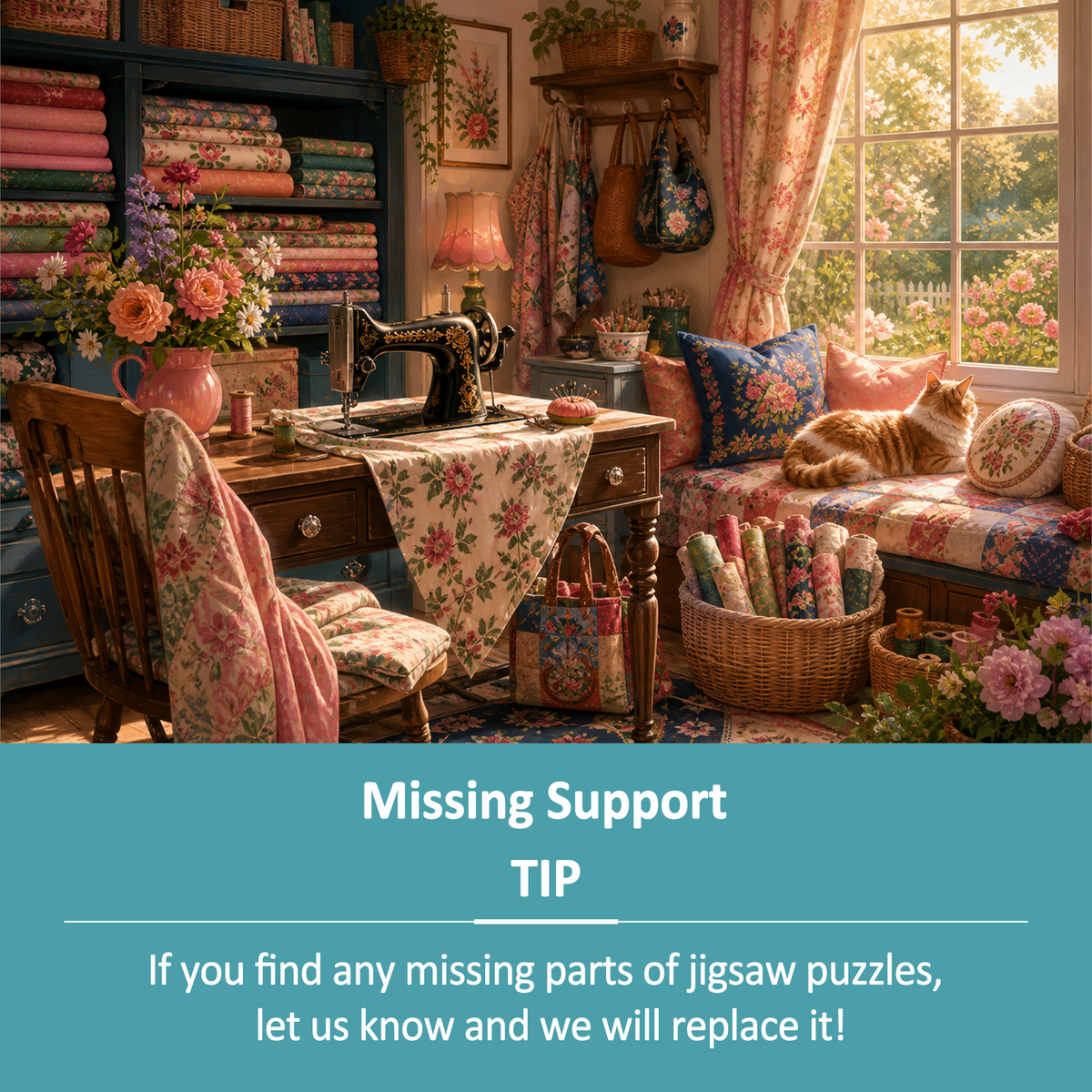 Wildflower Cottage Sewing Room Landscape Puzzle - puzzle product view