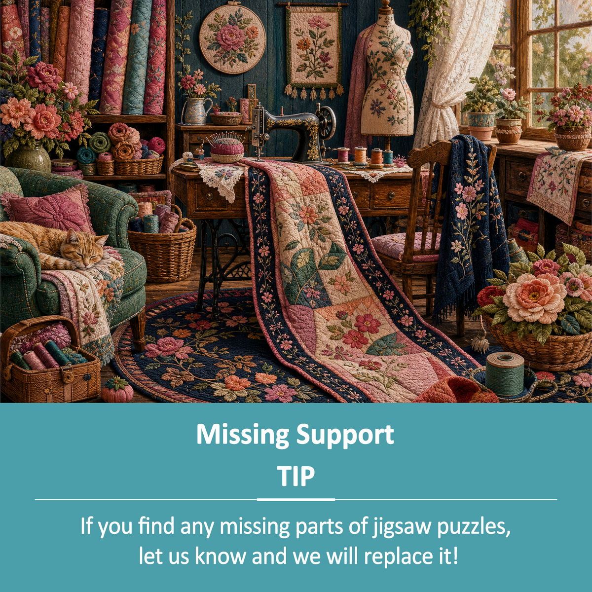 Honeyed Cottage Sewing Room Landscape Puzzle - puzzle product view