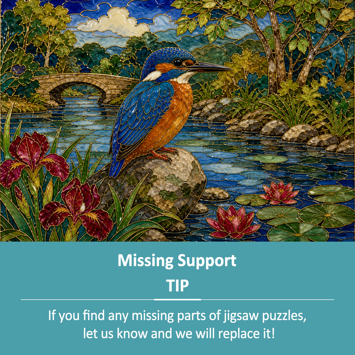 Quiet Kingfisher By A River Landscape Puzzle - puzzle product view