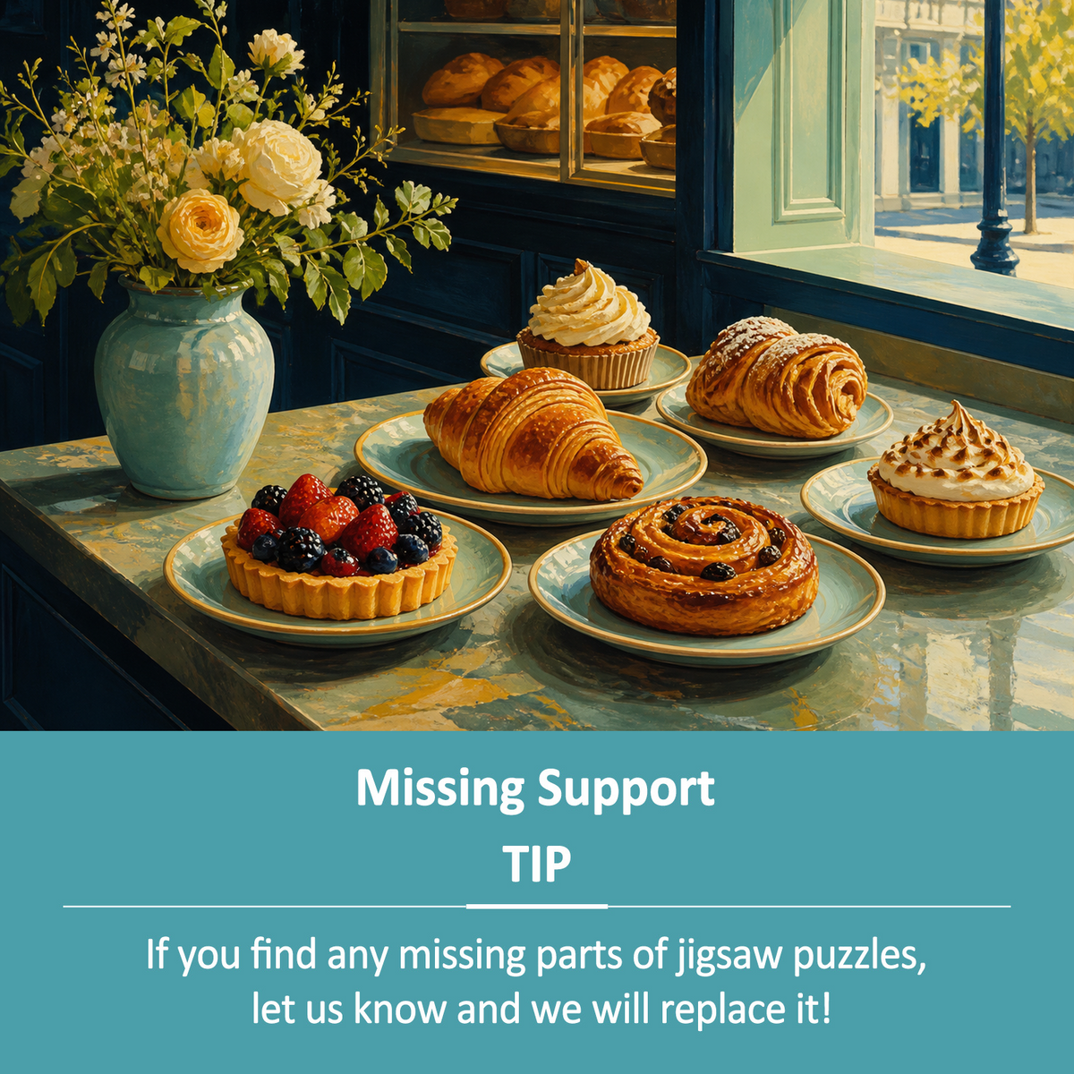 Luminous Pastry Counter Gouache Landscape Puzzle - puzzle product view