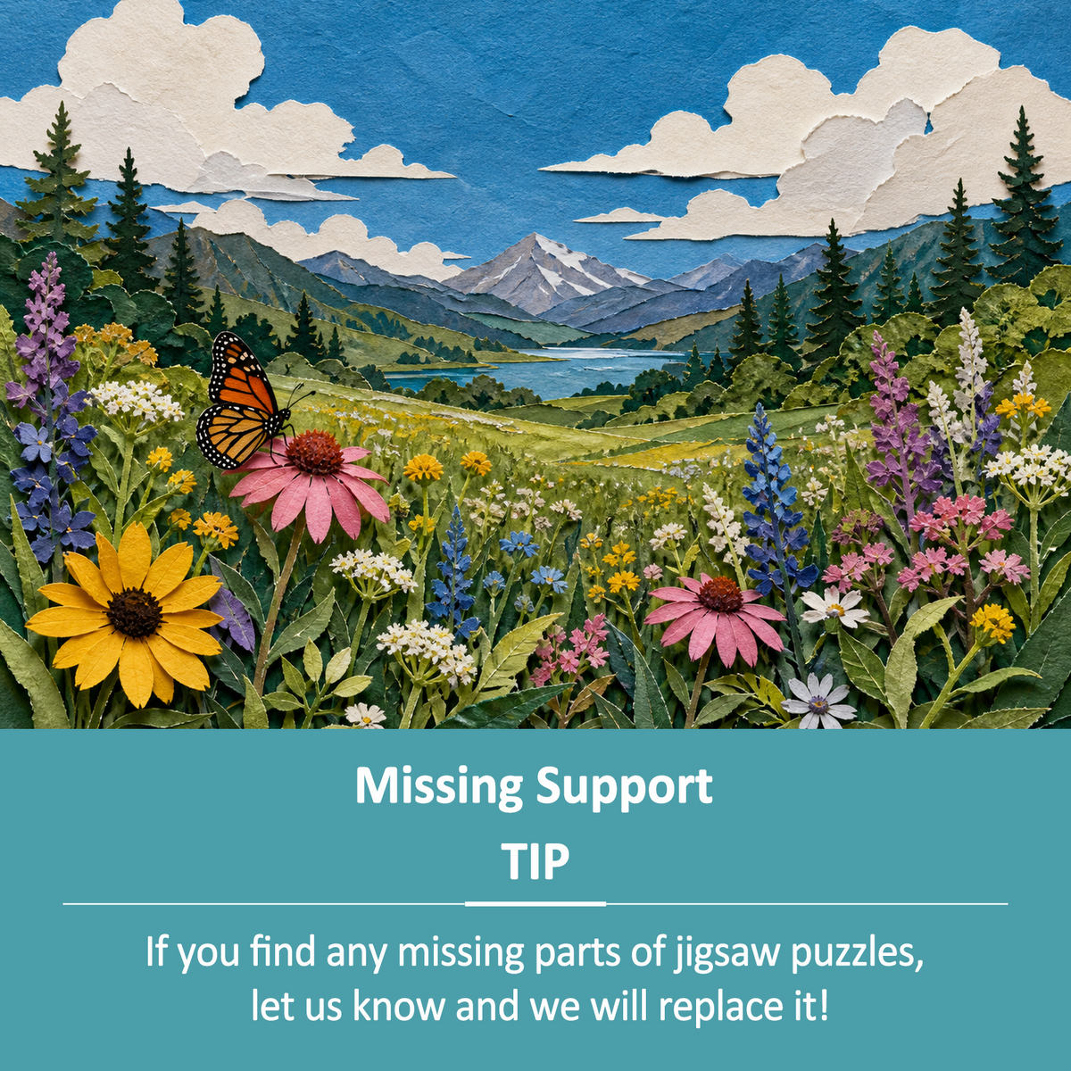 Story-Rich Wildflower Meadow Landscape Puzzle - puzzle product view