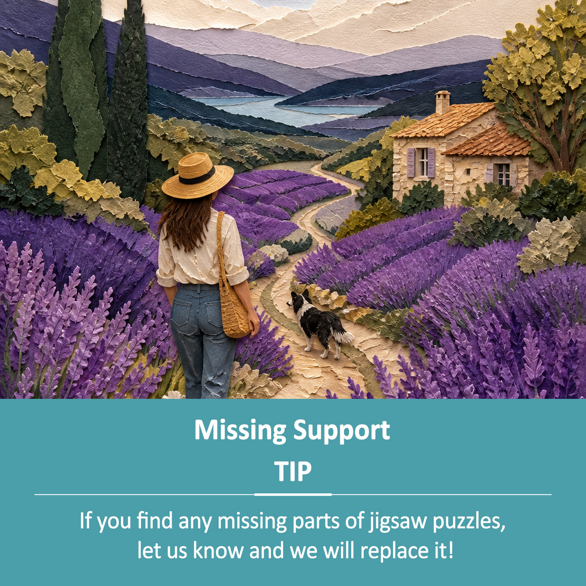 Rain-Washed Lavender Hills Portrait Puzzle - puzzle product view