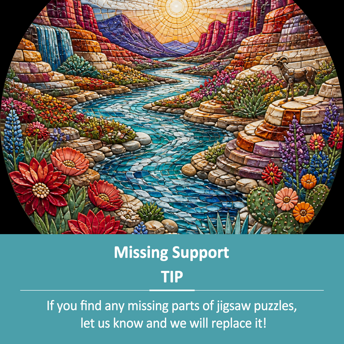 Whispering Wildflower Canyon River Round Puzzle - puzzle product view