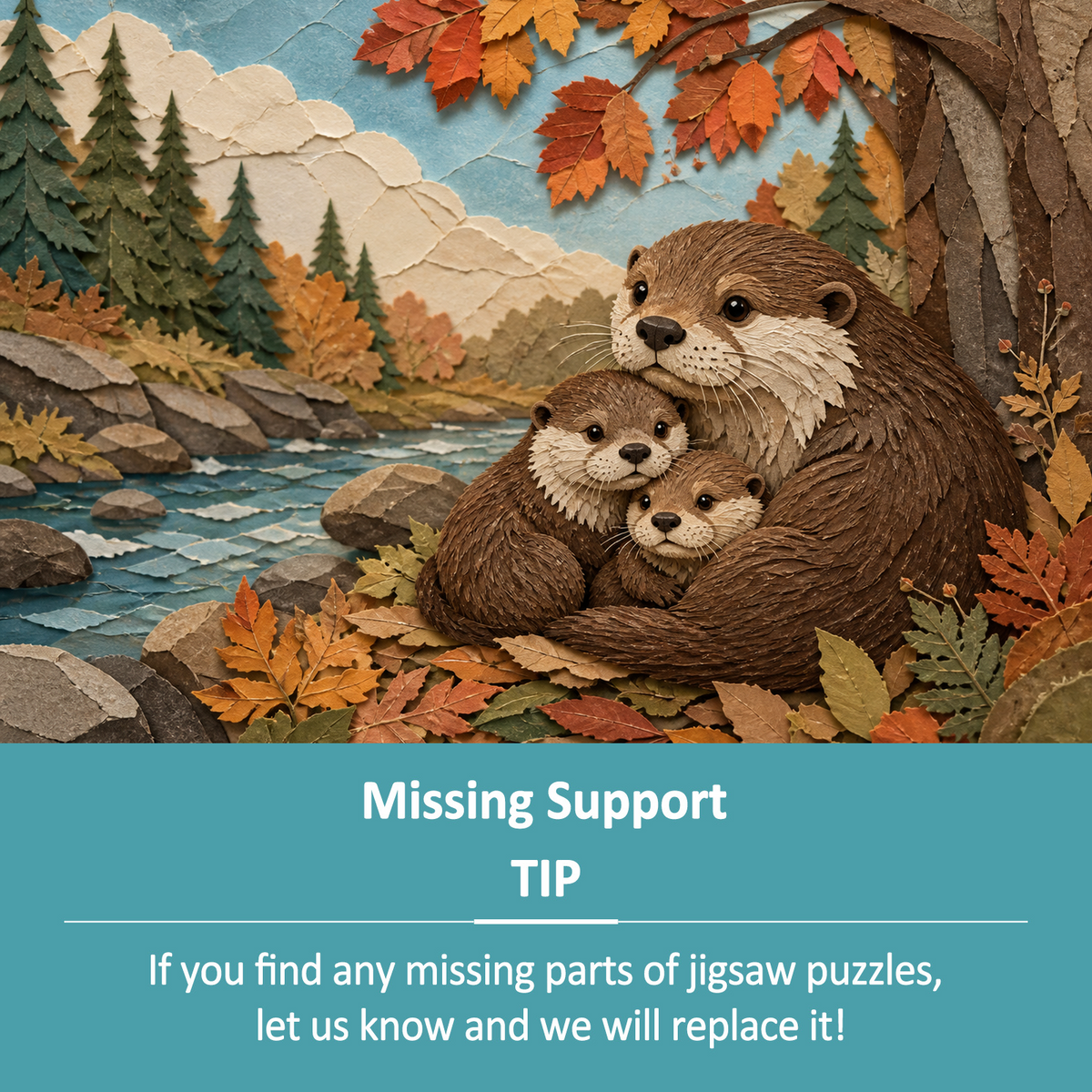Quiet Otter Family Landscape Puzzle - puzzle product view