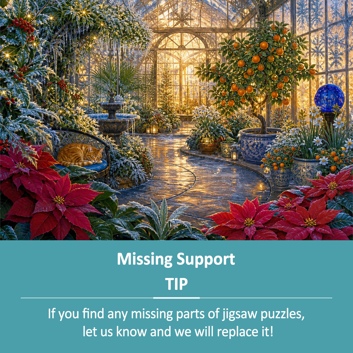Golden Frosted Greenhouse Landscape Puzzle - puzzle product view