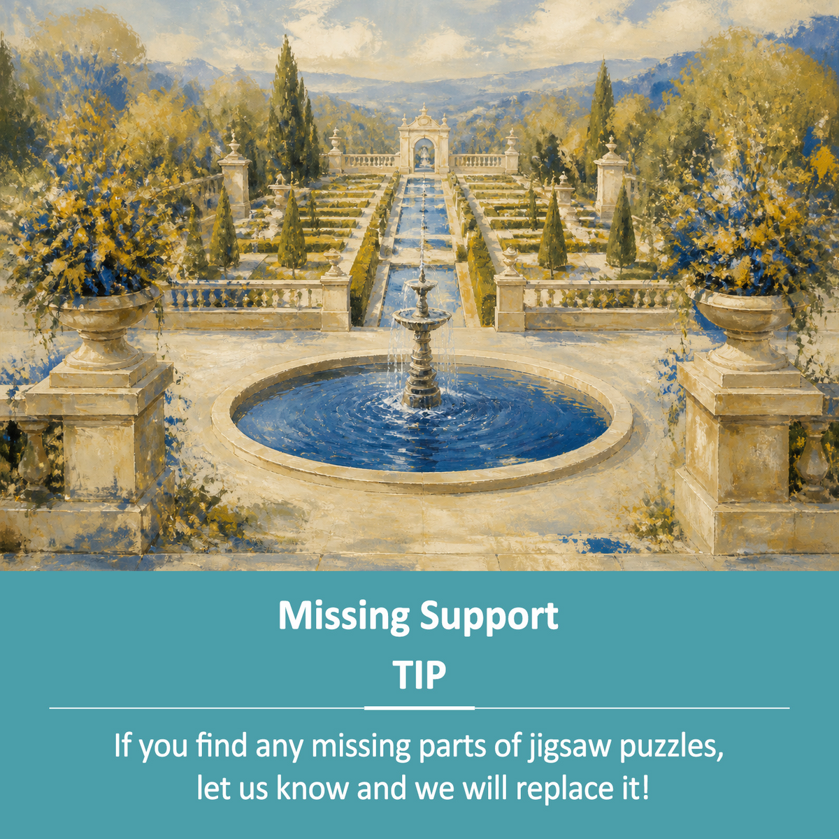 Rain Washed Geometric Garden Tile Mural Landscape Puzzle - puzzle product view