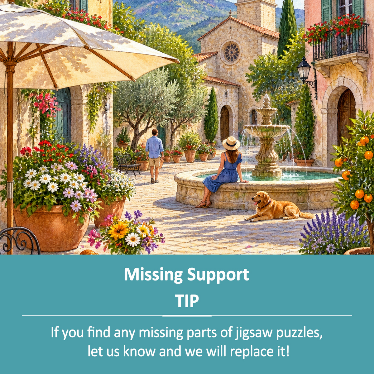 Story-Rich Garden Courtyard Portrait Puzzle - puzzle product view