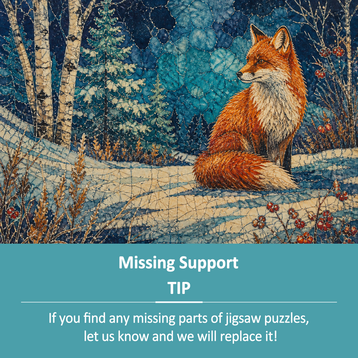 Luminous Red Fox Landscape Puzzle - puzzle product view