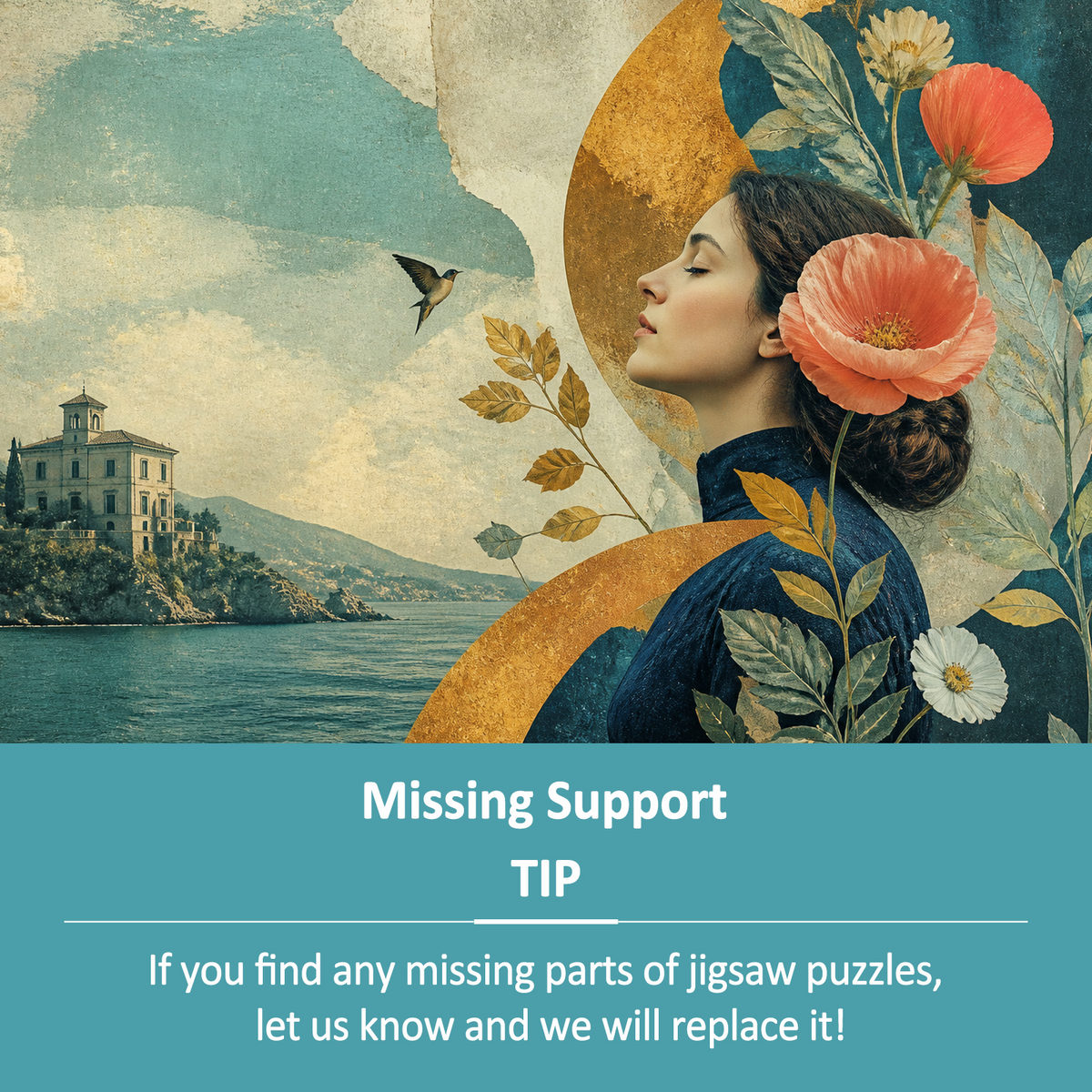Story Rich Botanical Still Life Surreal Collage Landscape Puzzle - puzzle product view