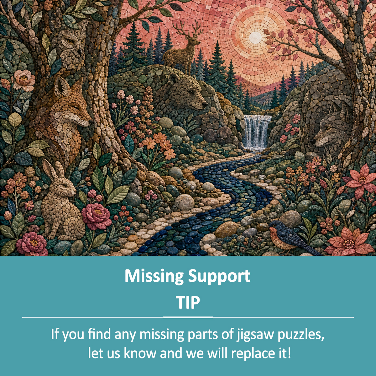 Whispering Hidden Animal Forest Landscape Puzzle - puzzle product view