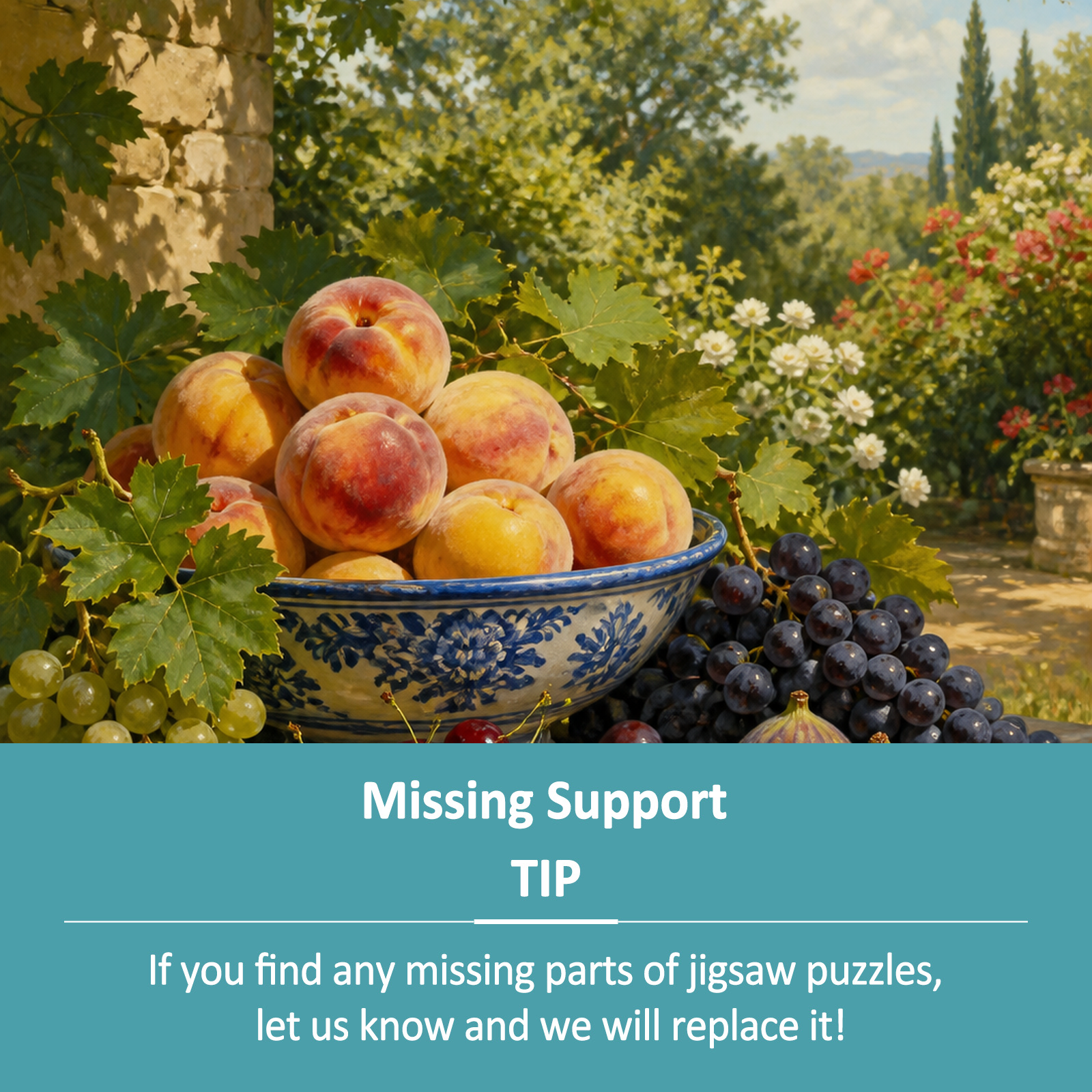 Golden Hour Summer Fruit Table Botanical Lithograph Portrait Puzzle - puzzle product view