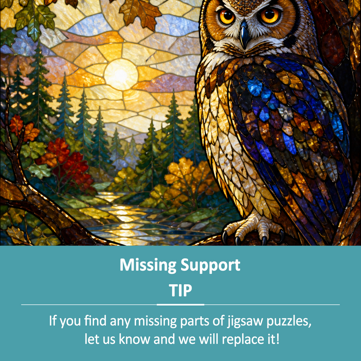 Vibrant Owls Portrait Puzzle - puzzle product view
