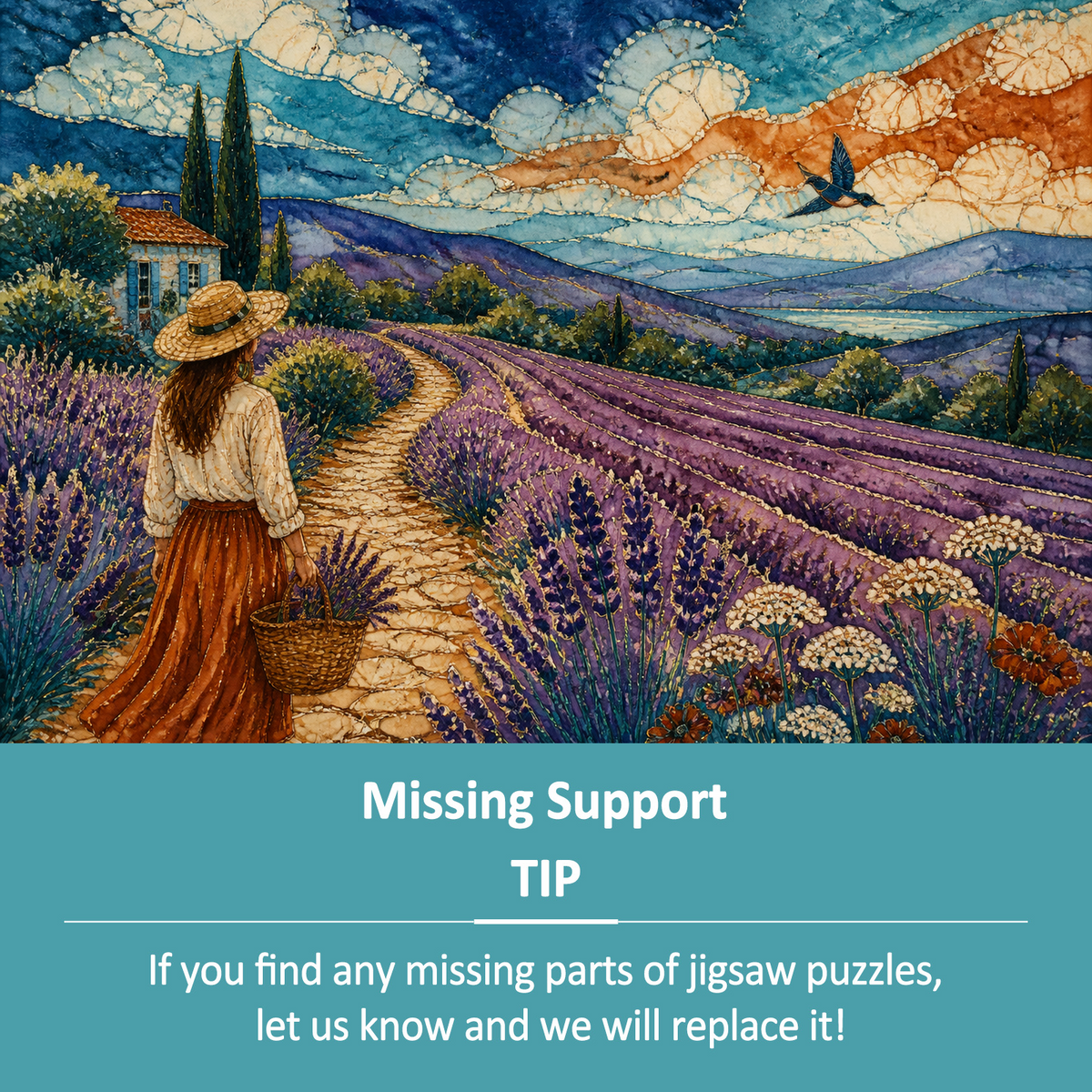 Luminous Lavender Hills Landscape Puzzle - puzzle product view