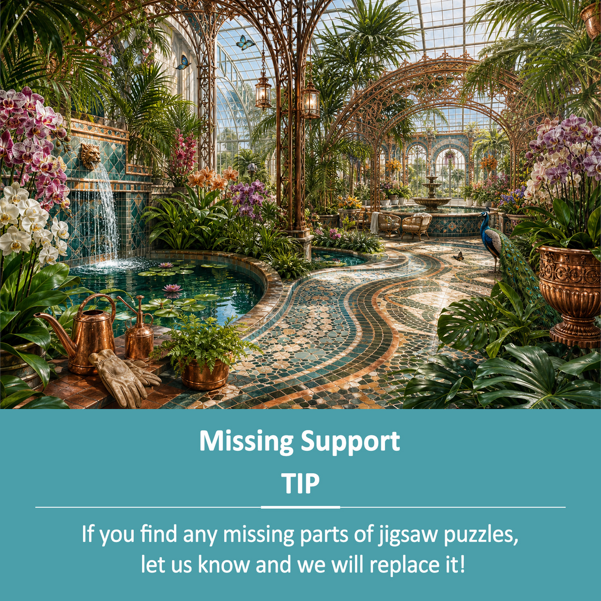 Rainwashed Botanical Greenhouse Maze Landscape Puzzle - puzzle product view