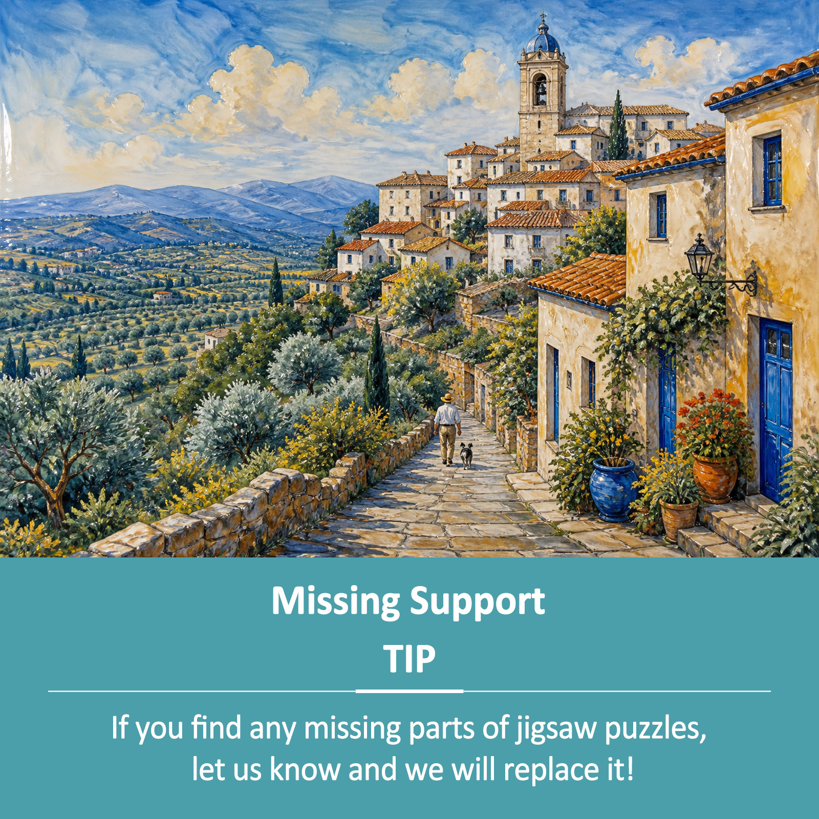 Quiet Hill Town Landscape Puzzle - puzzle product view