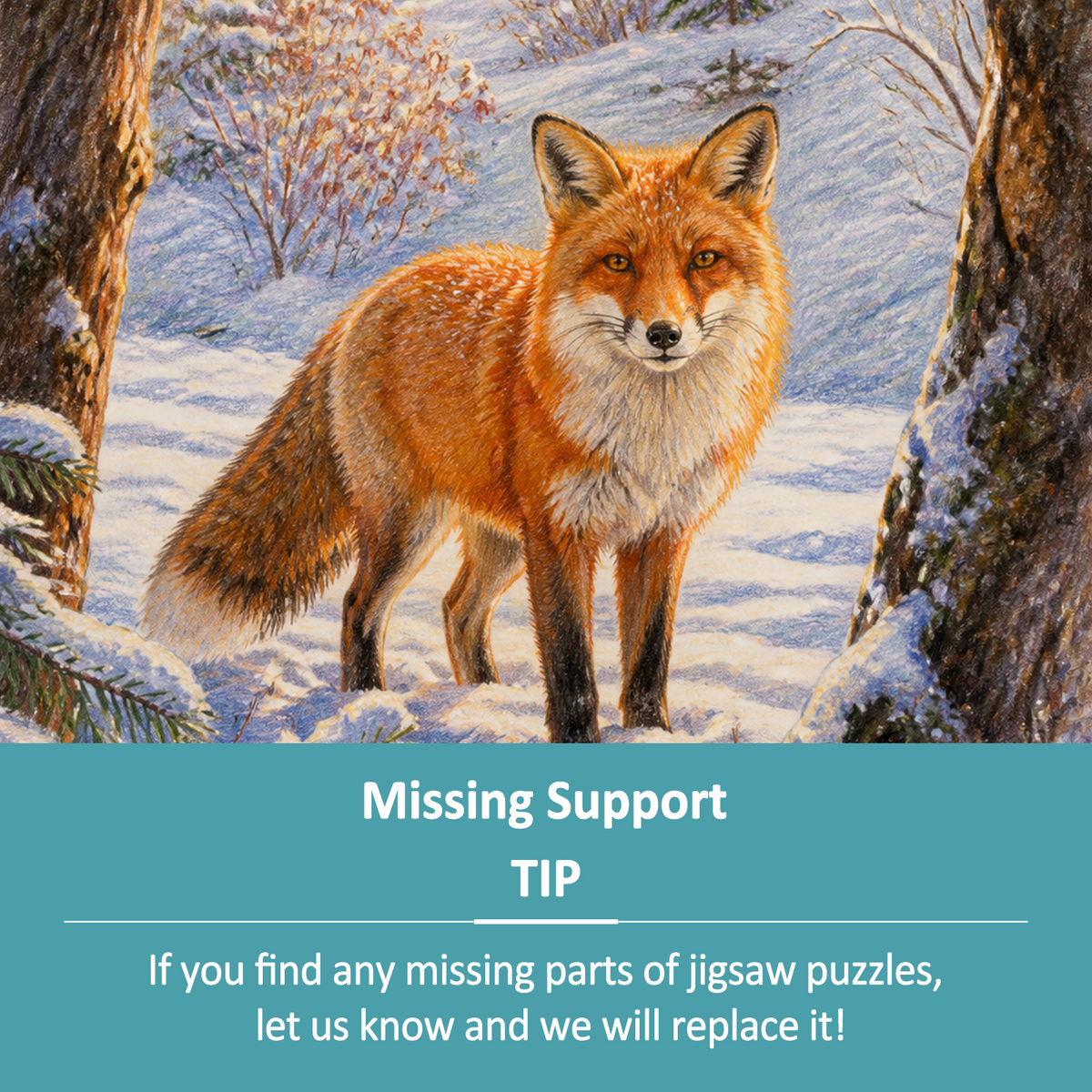 Sunlit Red Fox Portrait Puzzle - puzzle product view