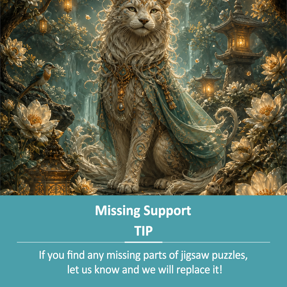 Misty Moon Garden Guardian Portrait Puzzle - puzzle product view