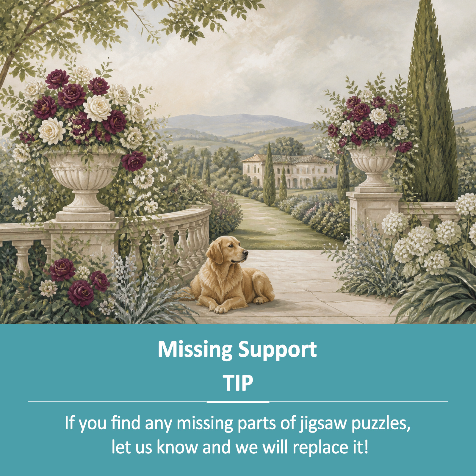 Sunlit Paper Cut Garden Tile Mural Landscape Puzzle - puzzle product view