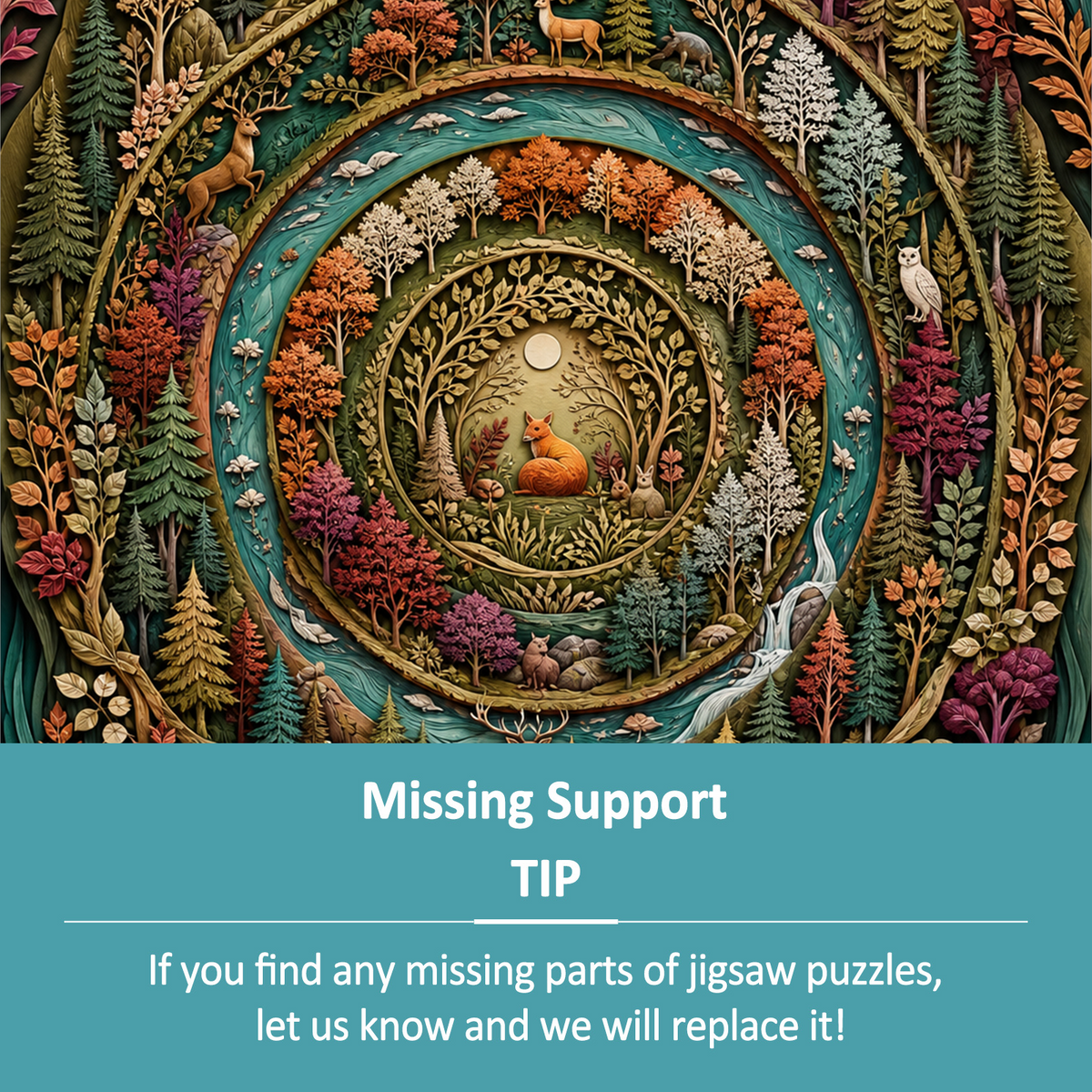 Amber Forest Ring Pattern Portrait Puzzle - puzzle product view