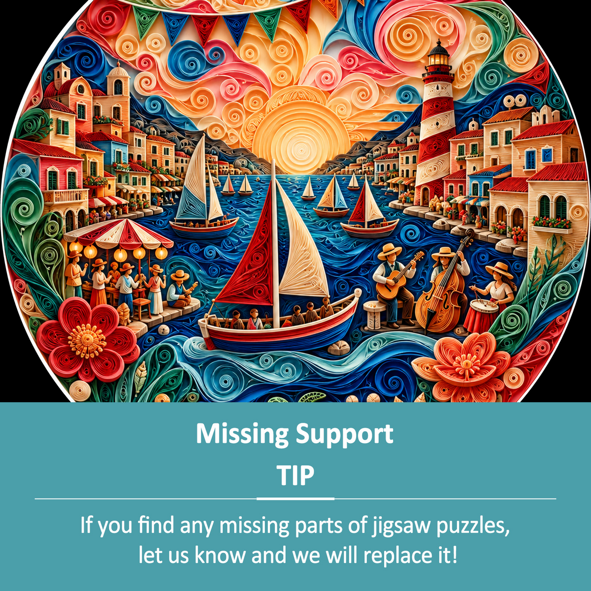 Radiant Coastal Summer Festival Round Puzzle - puzzle product view