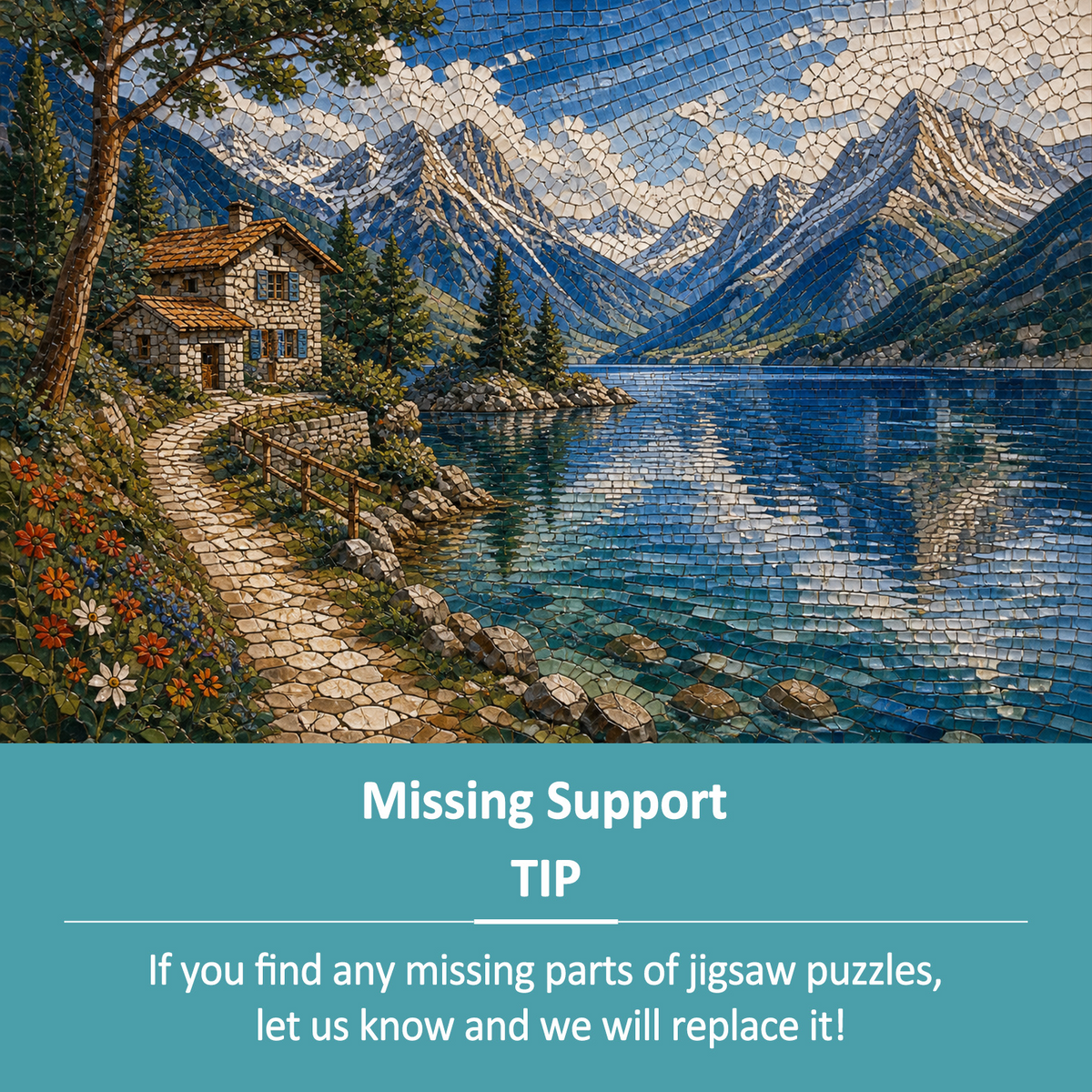 Luminous Alpine Lake Landscape Puzzle - puzzle product view
