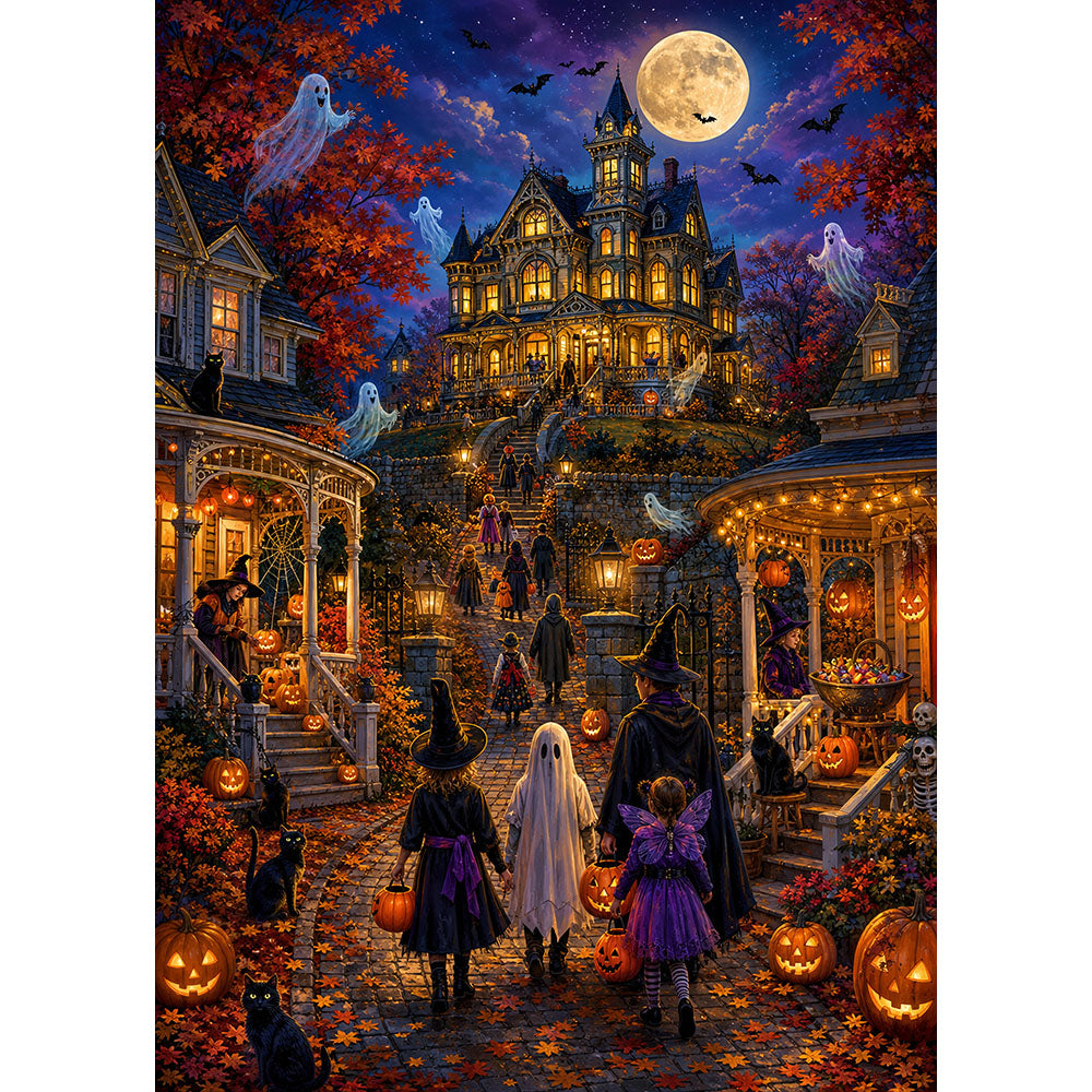 Moonlit Manor Halloween Jigsaw Puzzle - puzzle artwork