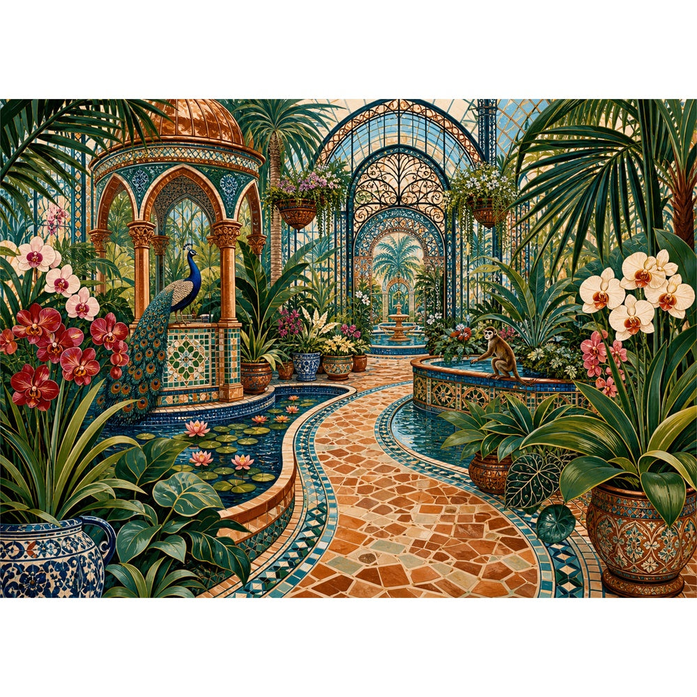Secret Botanical Greenhouse Maze Landscape Puzzle - puzzle artwork