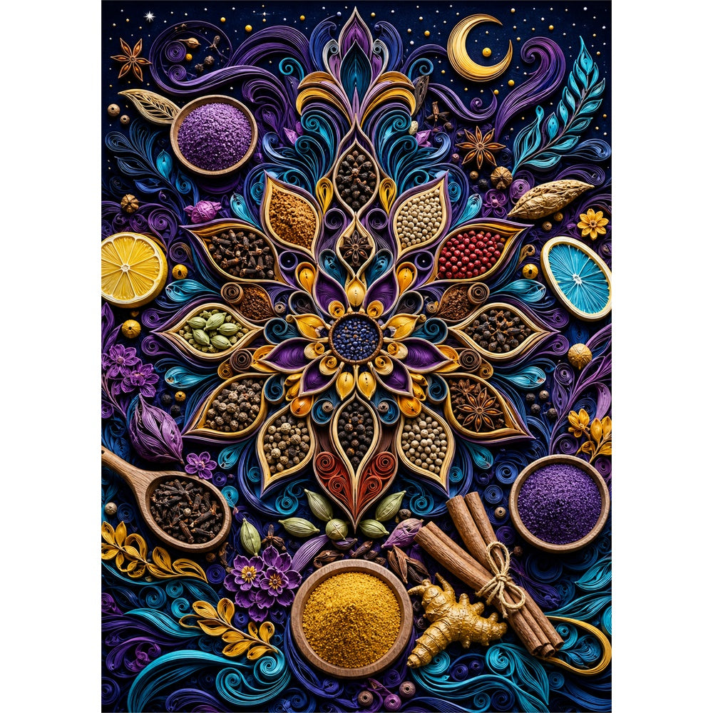 Twilight Global Spice Mandala Portrait Puzzle - puzzle artwork