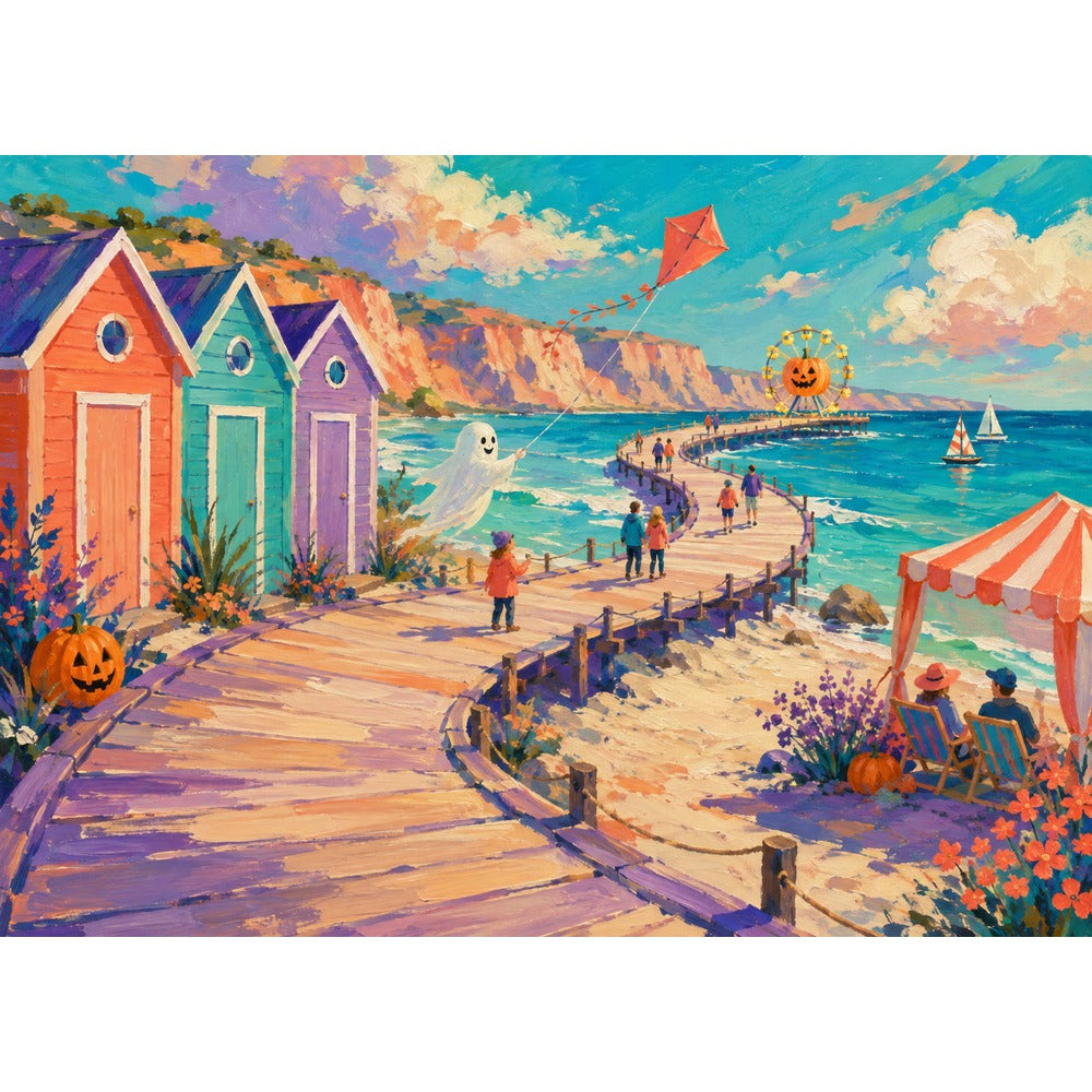 Seaside Boardwalk Halloween 1000 Piece Puzzle - puzzle artwork