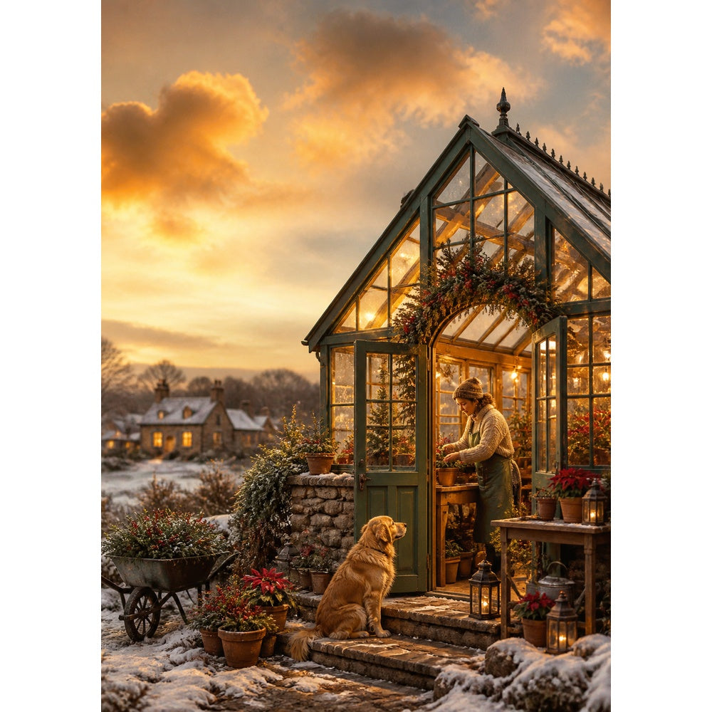 Rain Washed Holiday Greenhouse Soft 3d Storybook Portrait Puzzle - puzzle artwork