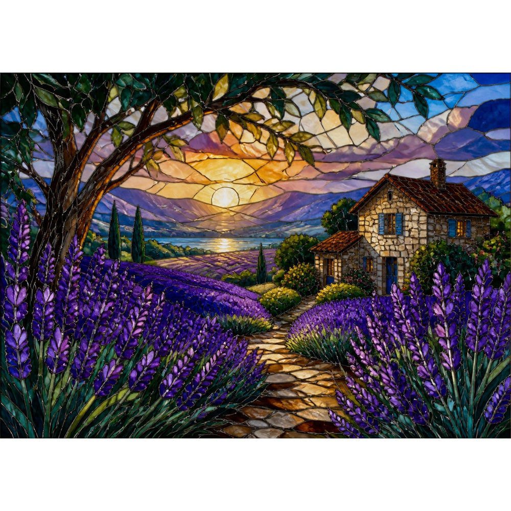 Story-Rich Lavender Hills Landscape Puzzle - puzzle artwork