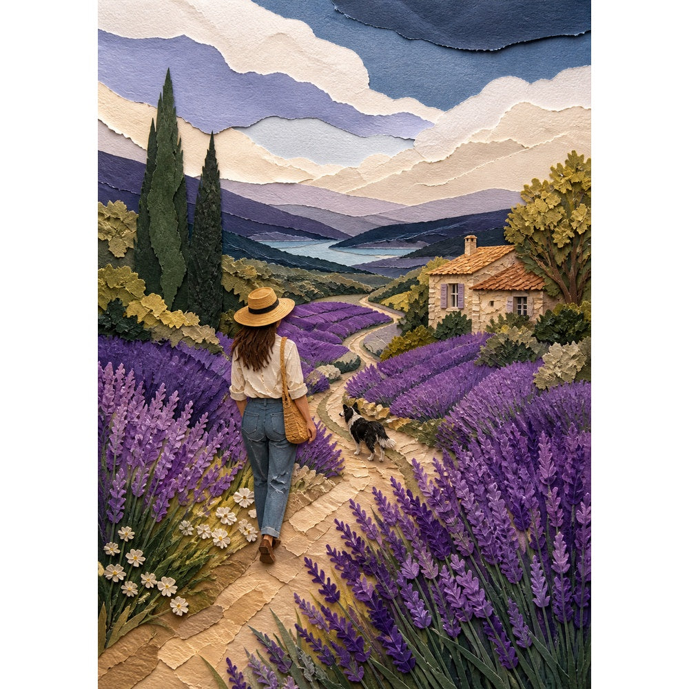 Rain-Washed Lavender Hills Portrait Puzzle - puzzle artwork