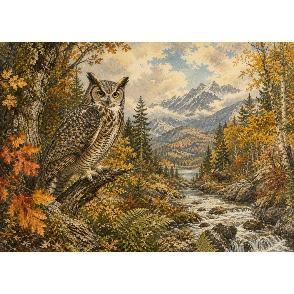 Luminous Autumn Woodland Landscape Puzzle - puzzle artwork