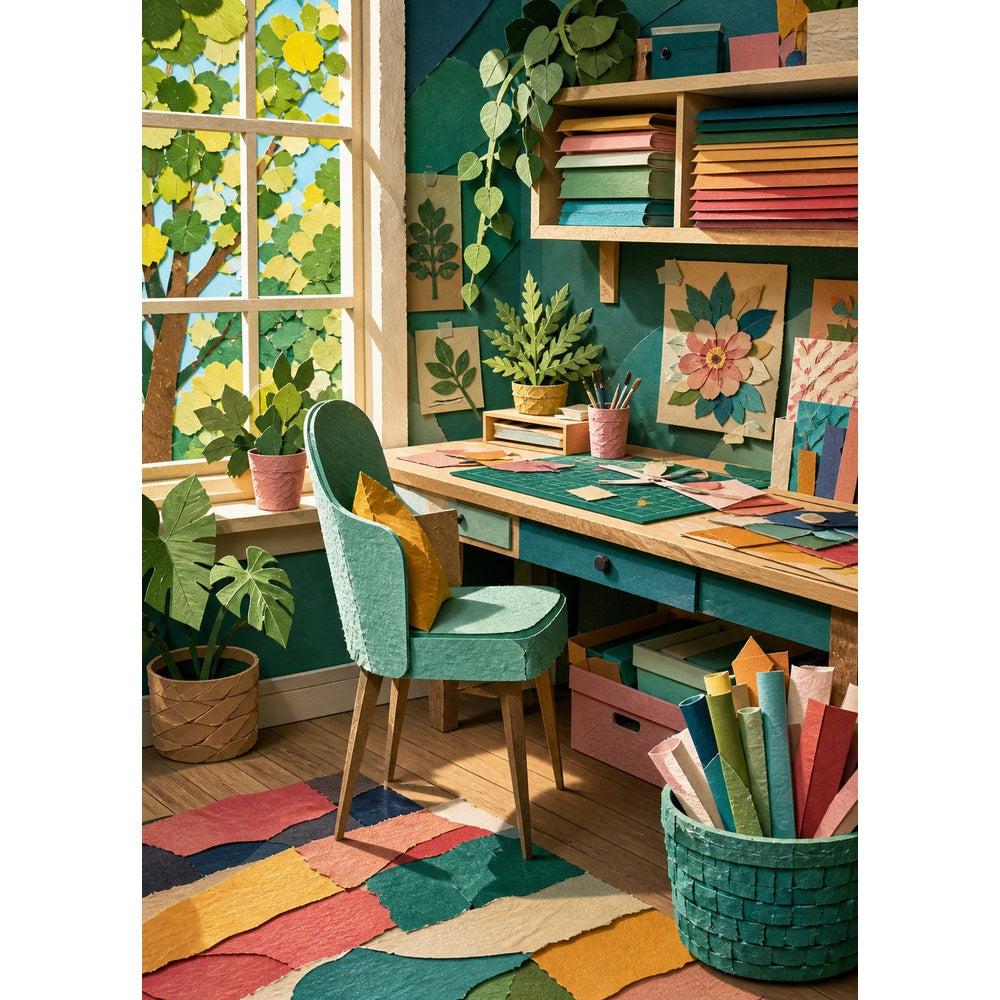 Vibrant Craft Room Portrait Puzzle - puzzle artwork