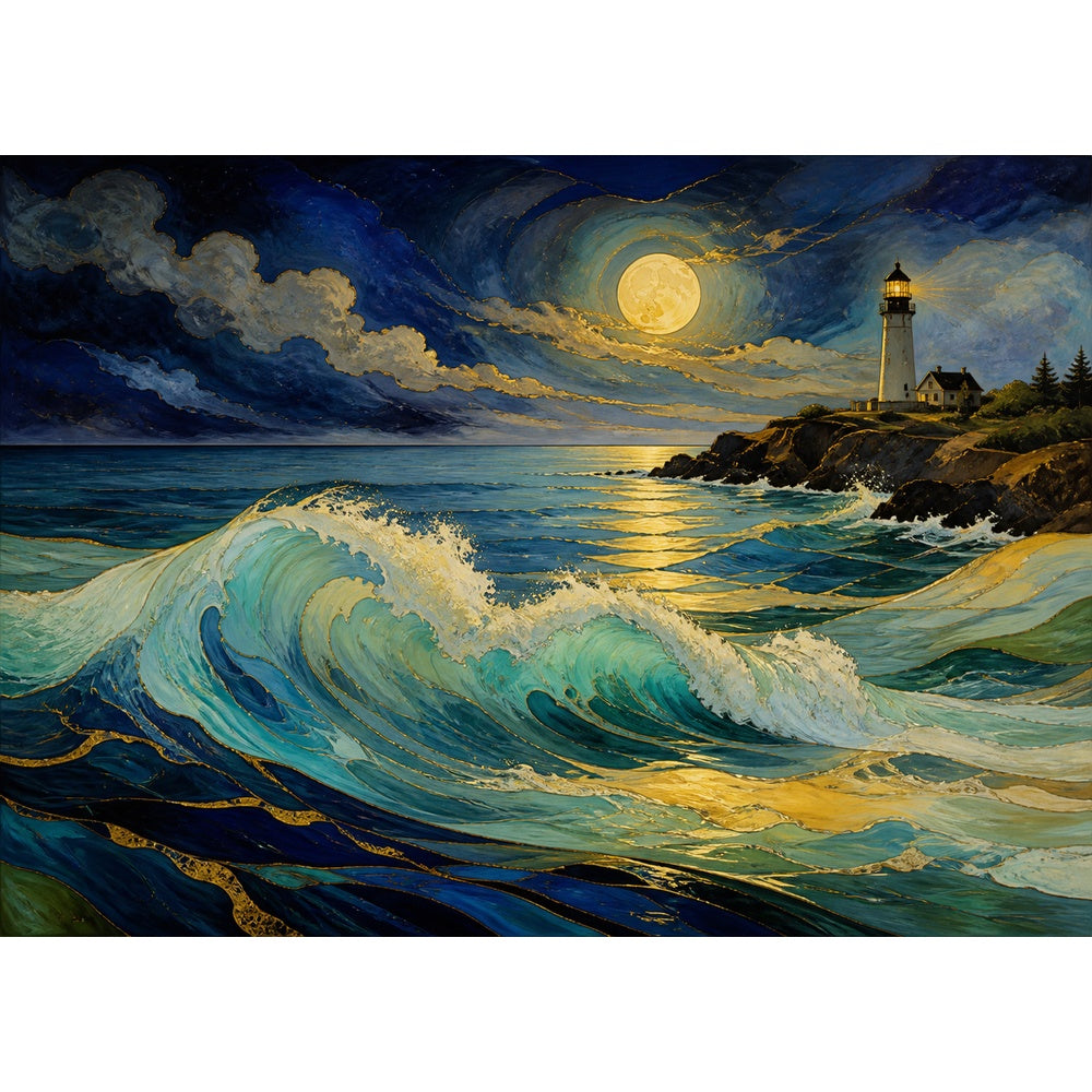 Story Rich Mosaic Waves Enamel Art Landscape Puzzle - puzzle artwork