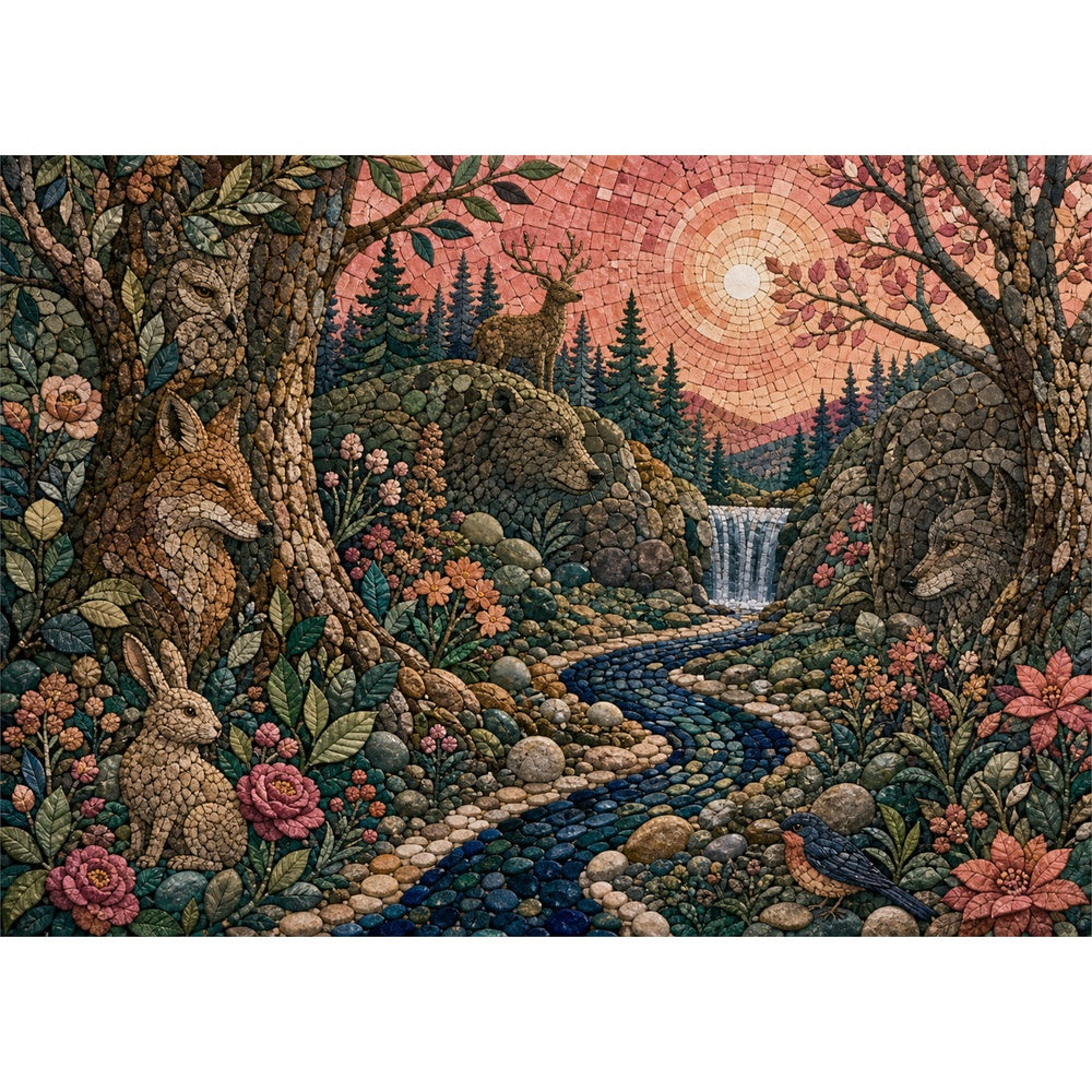 Whispering Hidden Animal Forest Landscape Puzzle - puzzle artwork