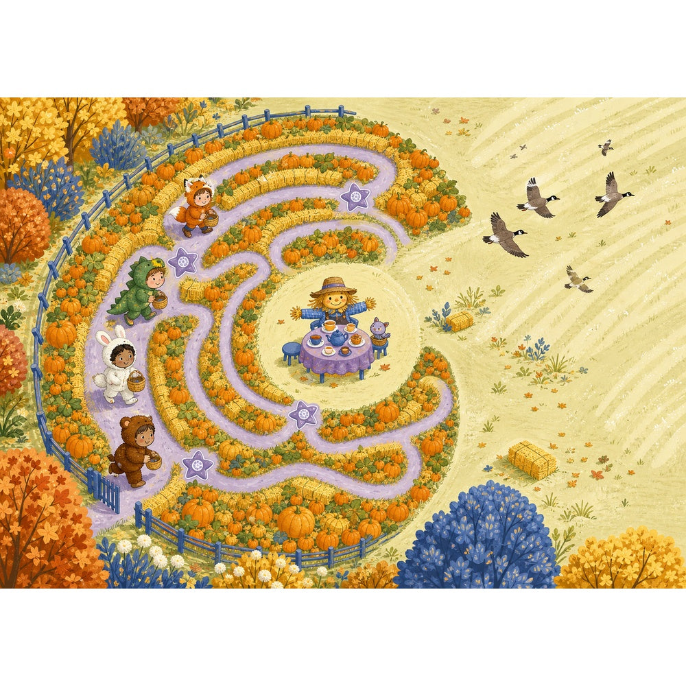 Crescent Pumpkin Maze 1000 Piece Puzzle - puzzle artwork